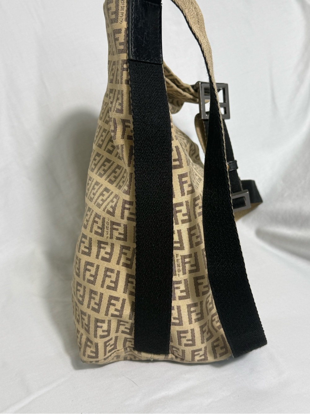 Fendi Brown Zucchino Canvas Messenger Bag FF Logo Crossbody Vintage - Picture 7 of 14
